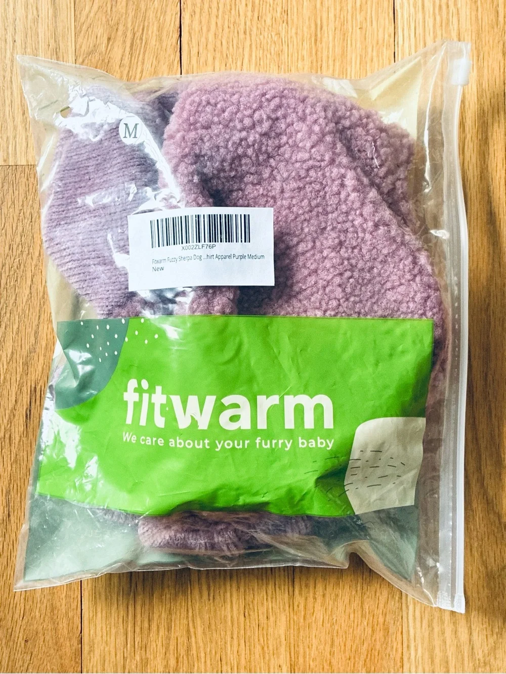 NWT Dog Hoodie Dress, Fuzzy Fleece/Sherpa Lavender Purple, Medium